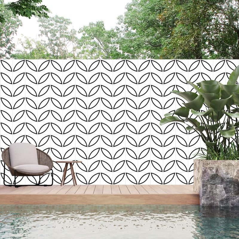 Azulejos Preto Molde Contorno