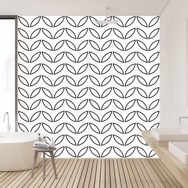 Azulejos Preto Molde Contorno